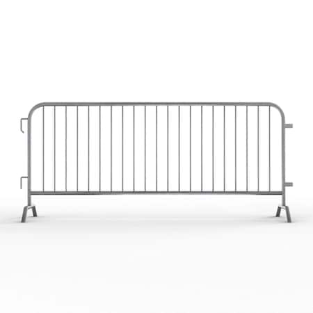 Angry Bull Barricades Interlocking Zinc Coated Steel Barricade Removable Bridge Feet 8.5 Ft AC-LX85-BR-ZC
